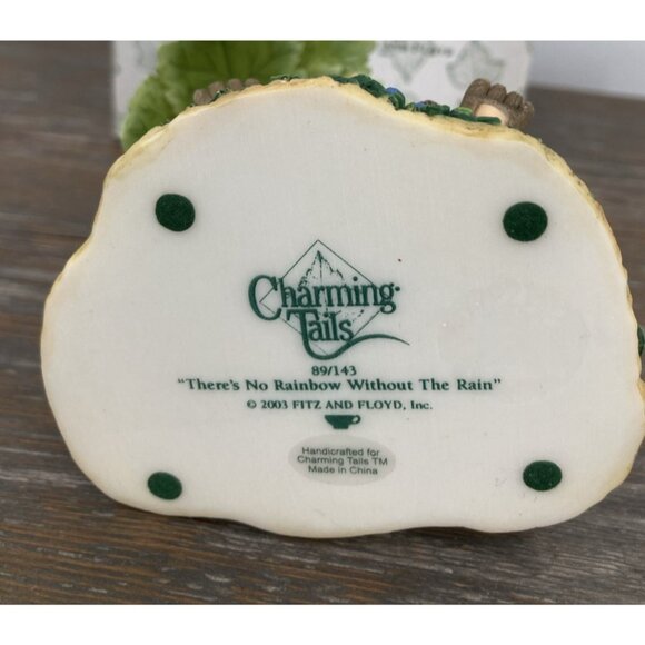 Vtg Fitz & Floyd Charming Tails 2001 Figurine Theres No Rainbow Without The Rain - Picture 4 of 8